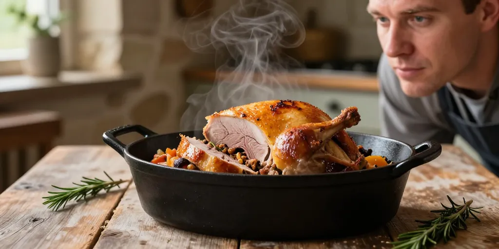 Poularde farcie cocotte : la méthode traditionnelle pour une viande moelleuse